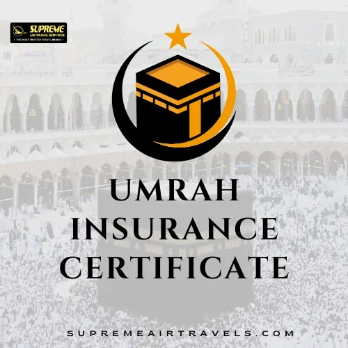 The Umrah Insurance Certificate for pilgrims coming from abroad.